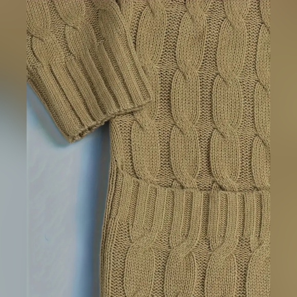 Warm Boho Cable Knit Beige Long Cardigan Sweater - Picture 3 of 4